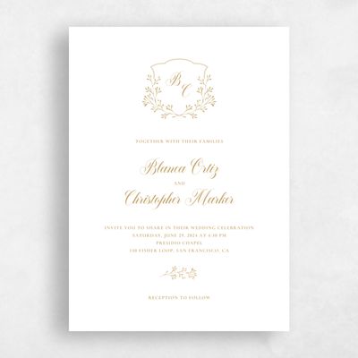 Yellow Elegant Wedding Invitation - Estera Portrait