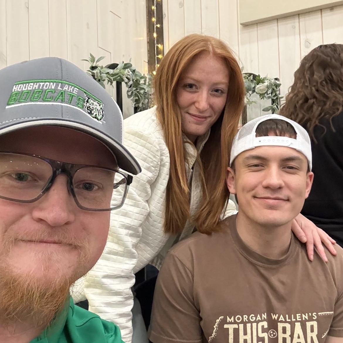 Trivia night moments before Johnny sprinted across the room to answer a question