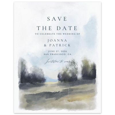 Charcoal, Black Wedding Digital Save the Date - Carroway Portrait