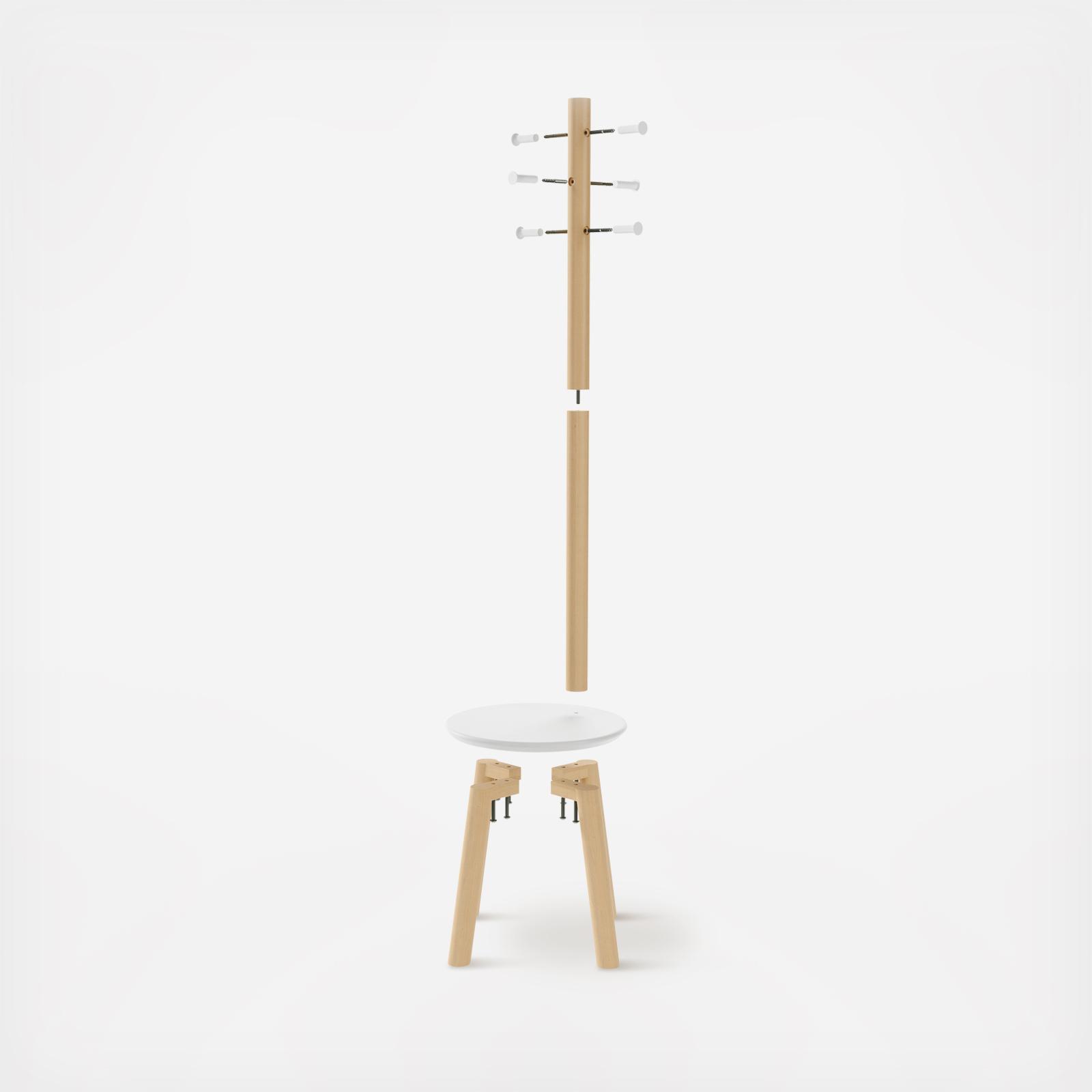 Umbra, Pillar Coat Rack & Stool | Zola