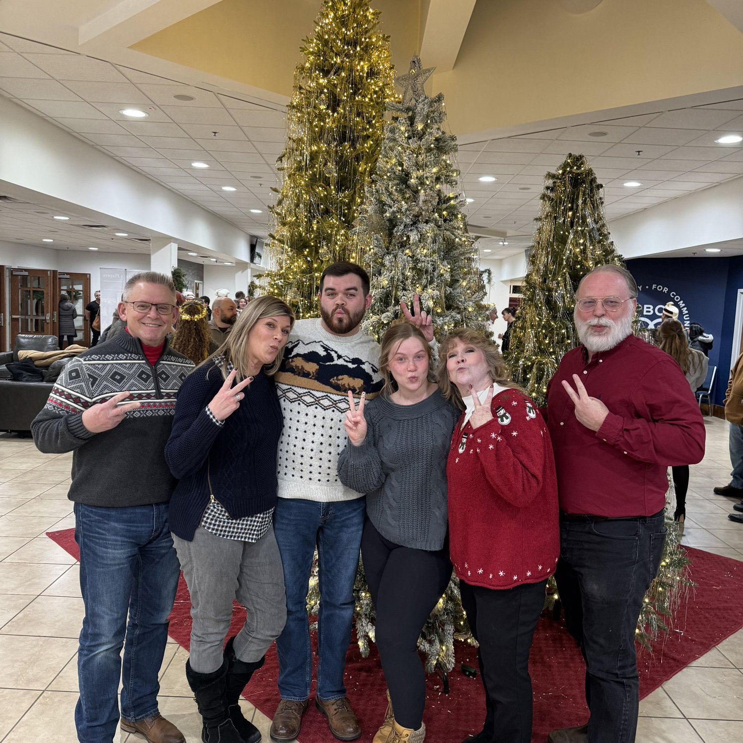 Peace and pout with the Harts and Meekers after a Christmas production at church