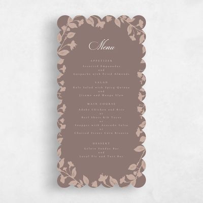 Brown Scalloped Wedding Menu - Fawn