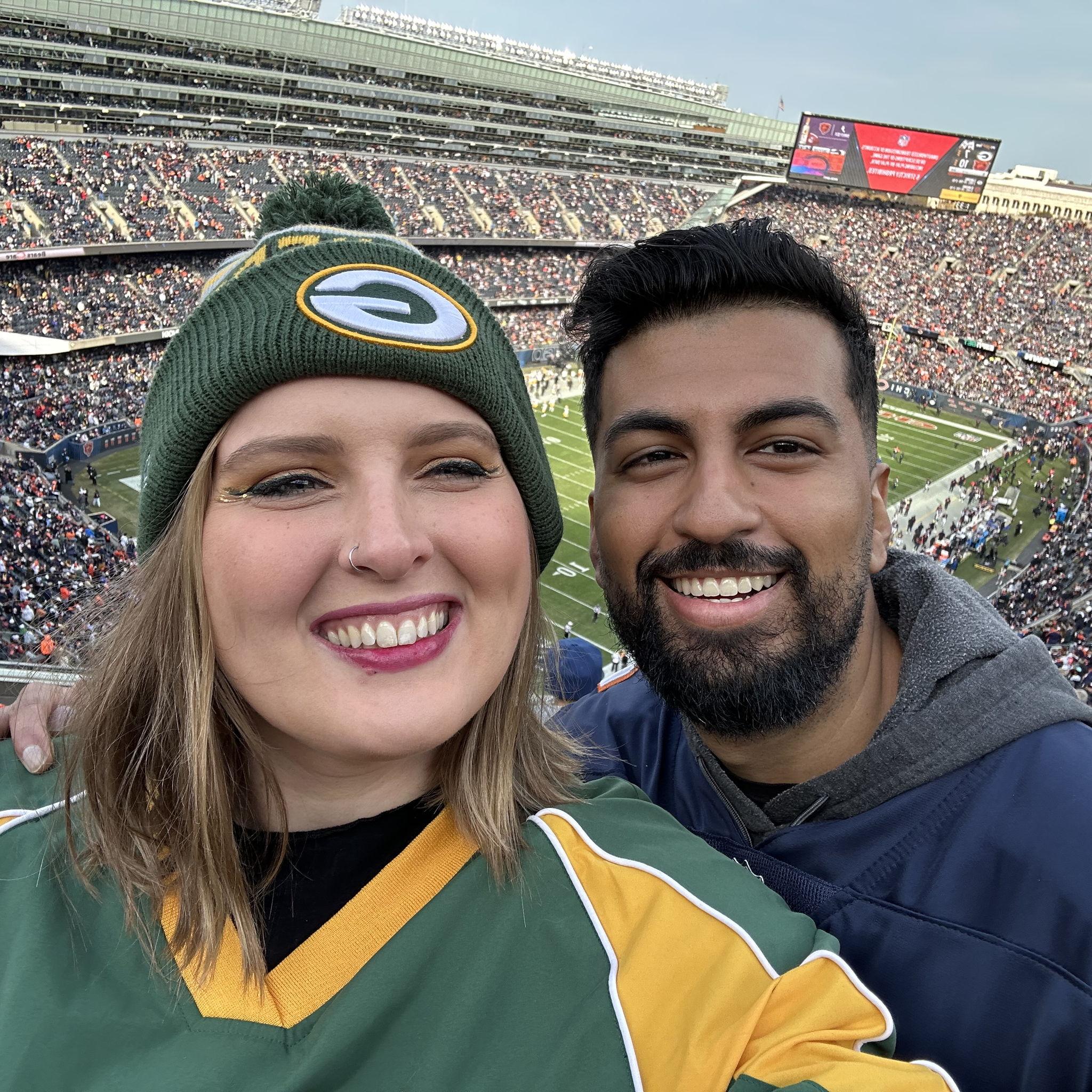 November 2024: watching the Packers win at Soldier Field.