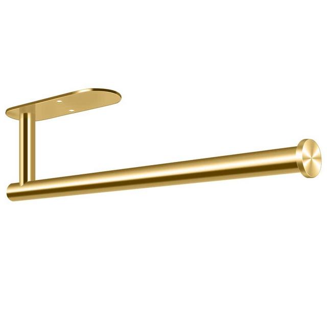 MGahyi Paper Towel Holder Under Cabinet, Self-Adhesive or Screws, Paper Towel Roll Rack for Kitchen, Bathroom, 304 Stainless SteelPaper Towel Holder (Rectangle-Gold)