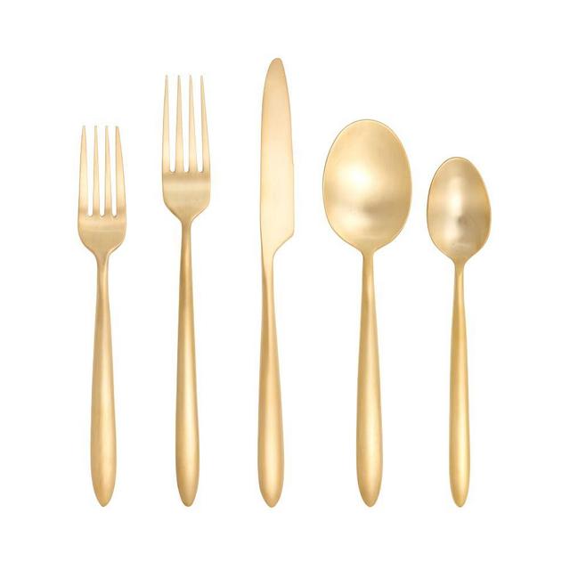 Ss Velo Brushed Gold Plated 20-Piece Place Setting, Boxed, Each