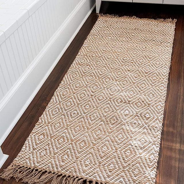 Unique Loom Braided Jute Collection Hand Woven Natural Fibers Natural/Cream Runner Rug (2' 6 x 6' 0)