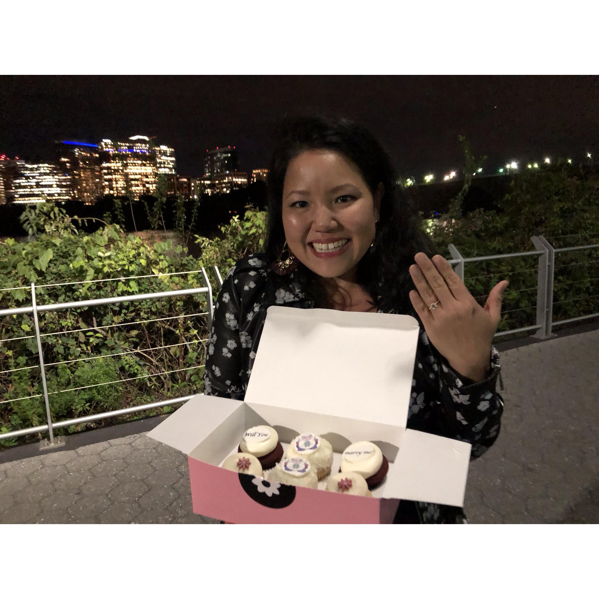 He asked with cupcakes.
