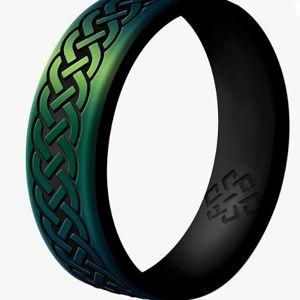 Knot Theory Celtic Butterfly Sailor Infinity Silicone Ring for Men Women - Breathable Dual Layer Comfort Fit 6mm Bandwidth