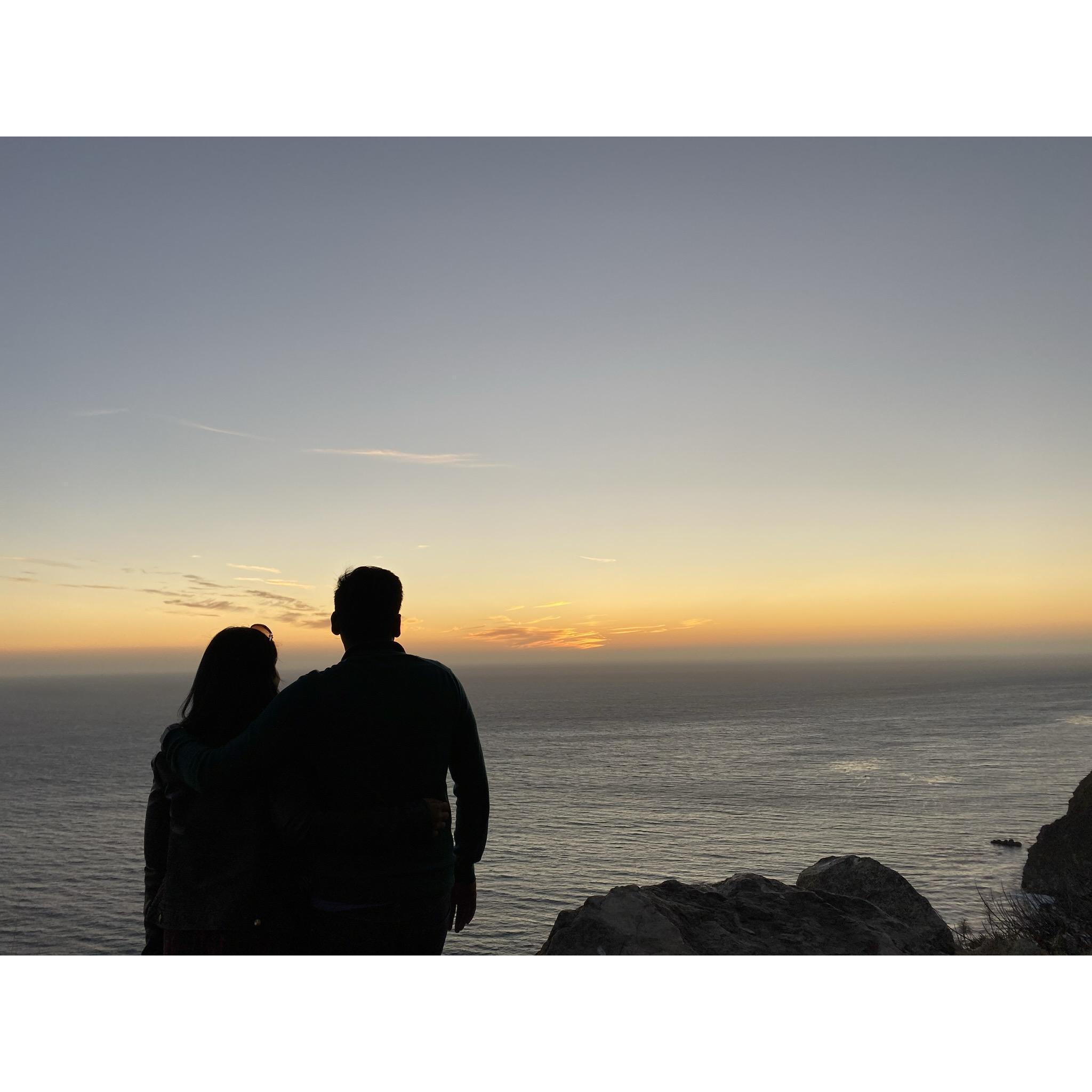 Our first time together by the Big sur sunset