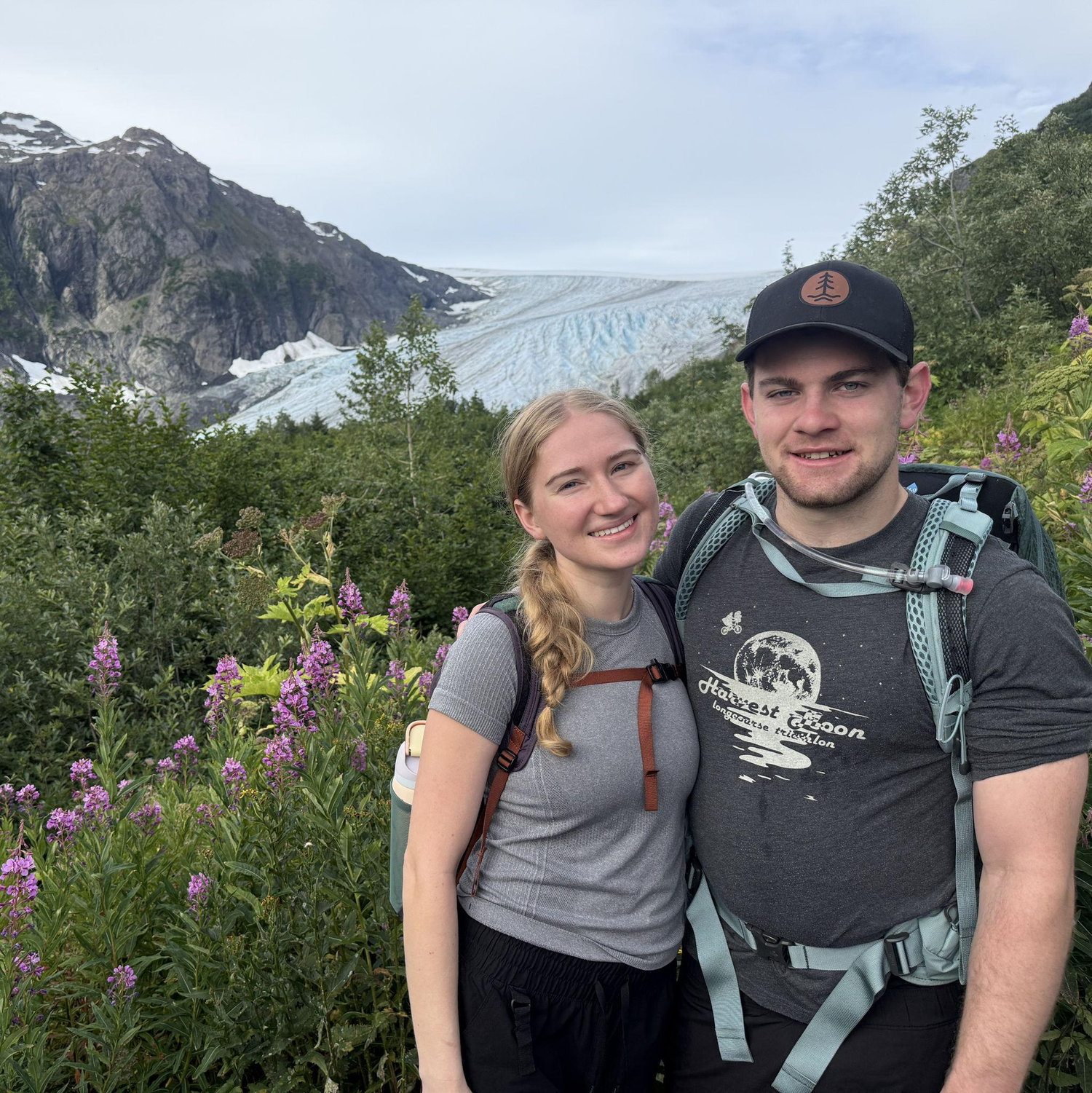 Hiking to a glacier in Alaska