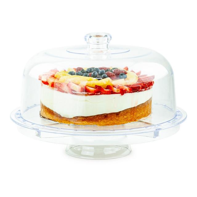 Lexi Home 1-Tier Acrylic Cake Stand 6-in-1 Serving Stand