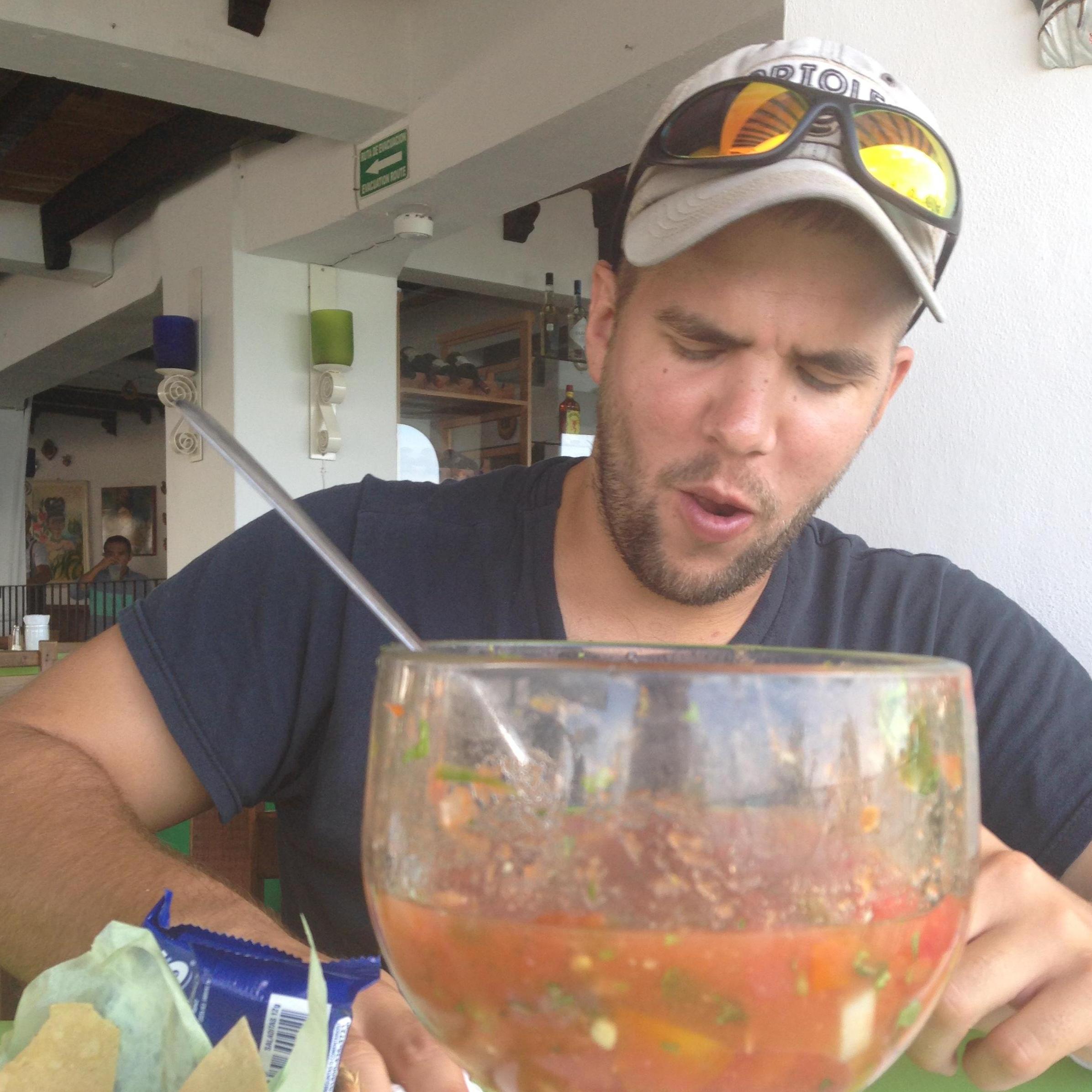 Matt trying Mexican food for the first time