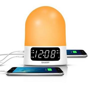 Sunrise Simulator Alarm Clock with Blue Tooth Or USB ports White - Sharp