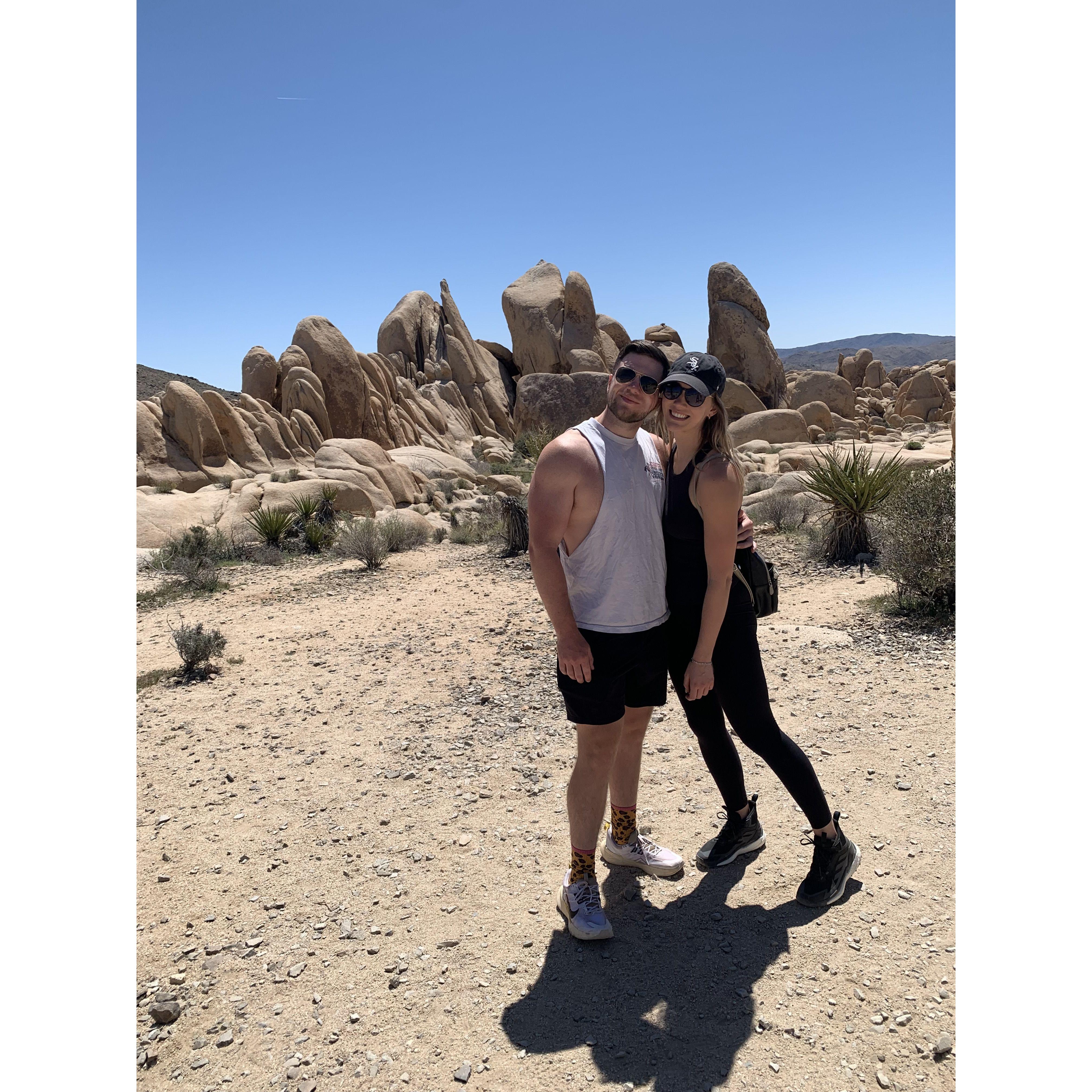 Always hiking through the desert.