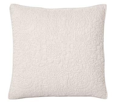 Belgian Flax Linen Floral Stitch Quilted Sham - Natural