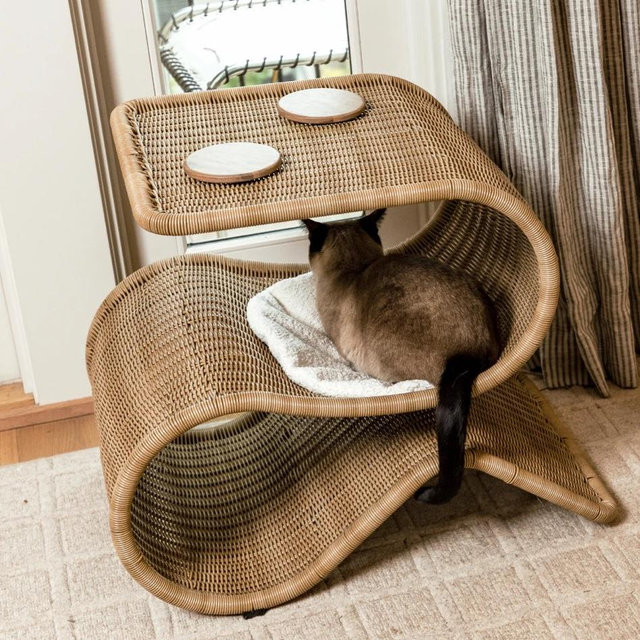 Snake End Table with Cat Cave
