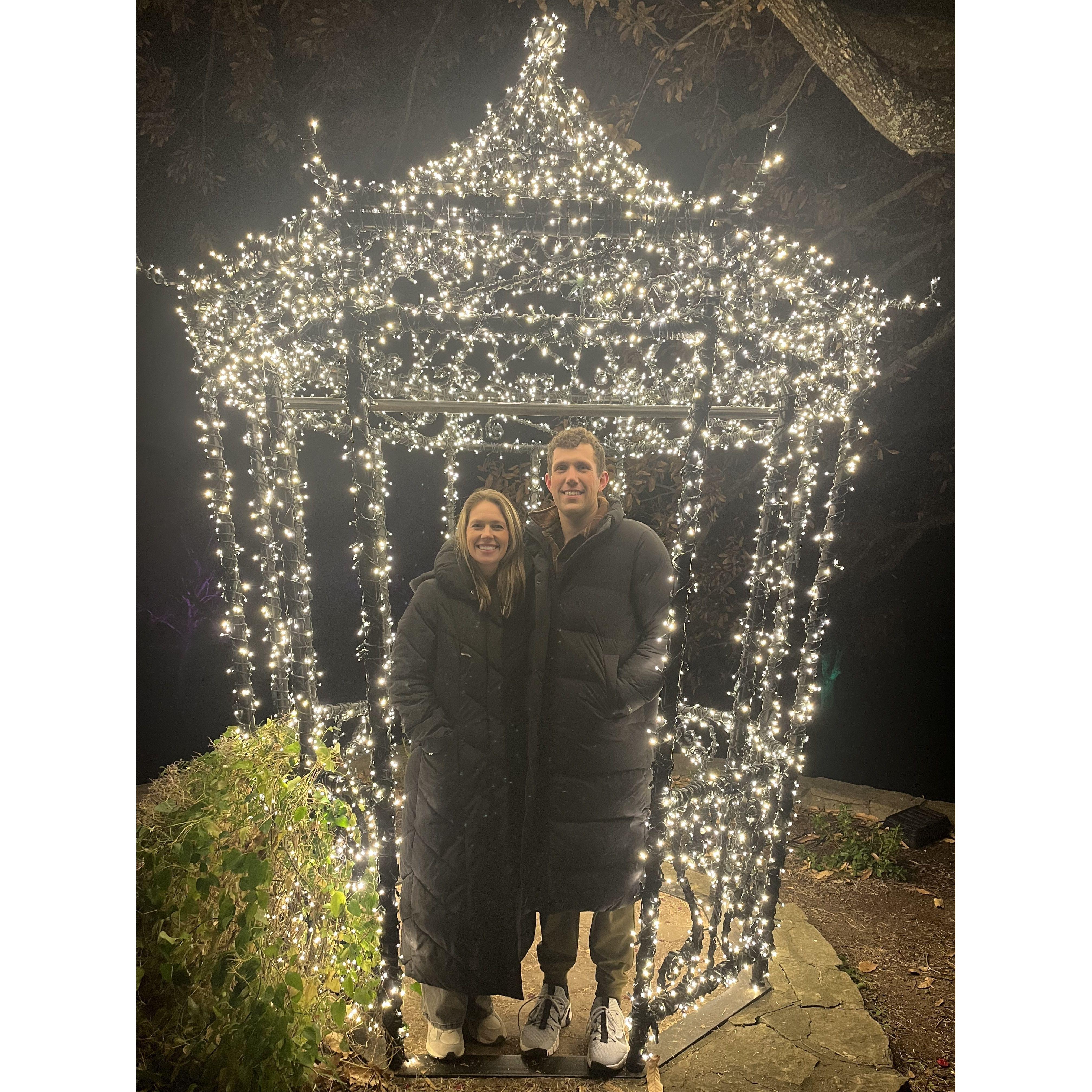 At Cheekwood to see the Christmas lights.