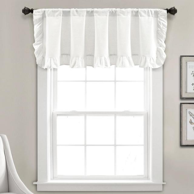 Faux Linen Ruffle Valance