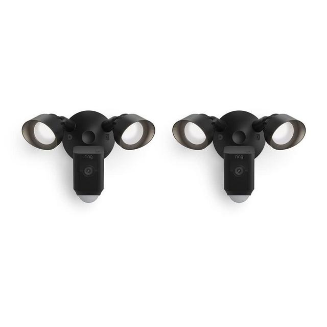 Ring Floodlight Cam Wired Plus with motion-activated 1080p HD video (2021 release) | 2-pack, Black