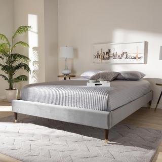 Volden Glam and Luxe Velvet Upholstered Platform Bed Frame