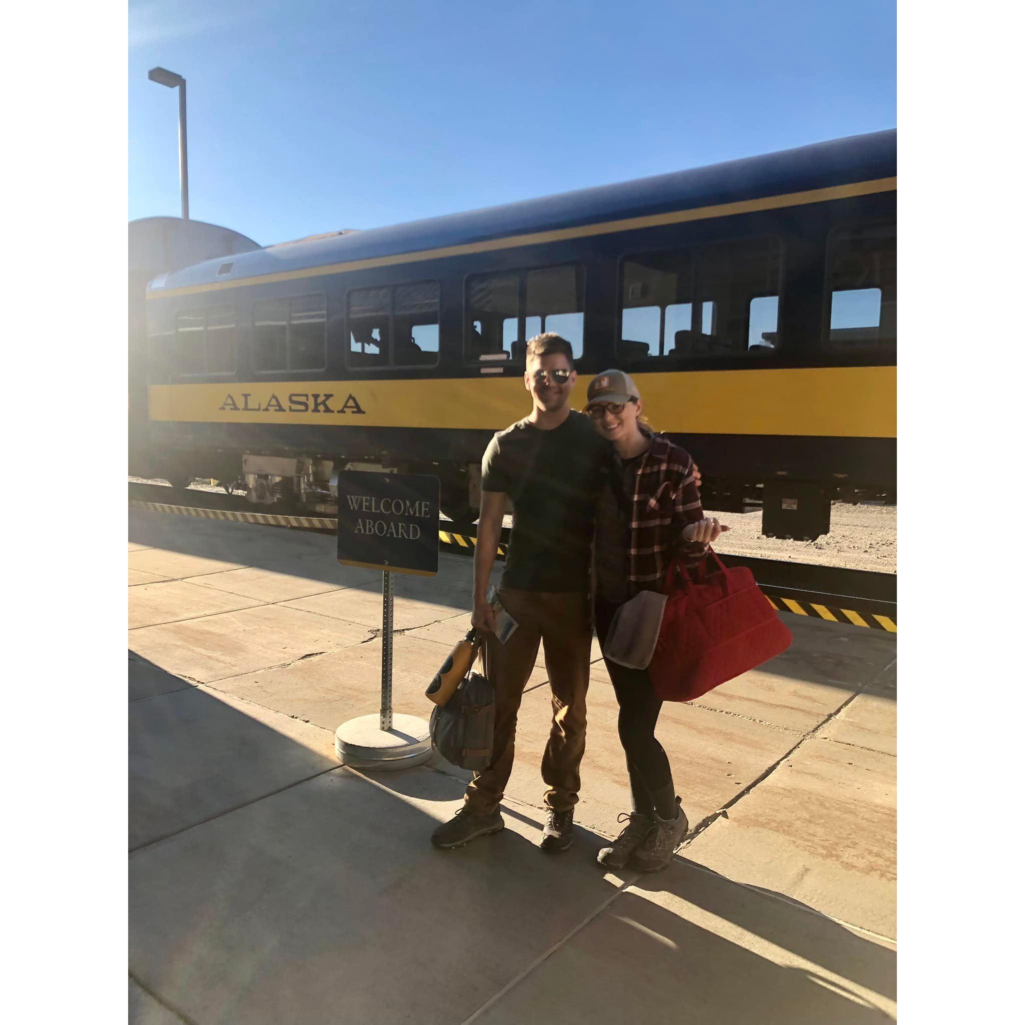 Denali Railroad. Took a 10 hour train ride from Fairbanks to Wasilla. We got engaged the next day!