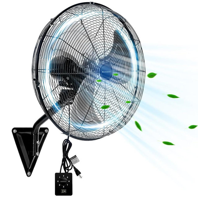 Bestronair Wall Mount Fan Oscillating, Industrial Heavy Duty Metal 3 Speed Fan, 20 Inch High Velocity Adjustable Tilt, Use for Garage, Shop, Warehouse, Patio, Factory and Homes