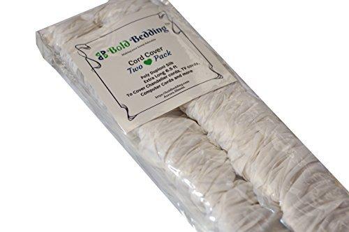Cord & Chain Cover, 6.5 feet, 2 pack Silk-type Fabric, hook-and-loop strip close- Use for Chandelier, Lighting, Wires (White)