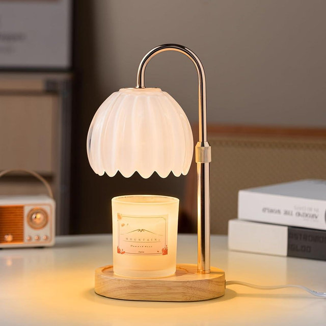 Heymirro Candle Warmer Lamp with Timer Dimmer Adjustable Height, for New Home Decor,Valentine's Day, Birthday Gifts for Women,Wax Warmer Lamp for Jar Candles with 2 Bulbs(White)