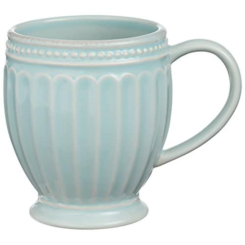 Lenox Ice Blue French Perle Groove Mug, 0.9 LB