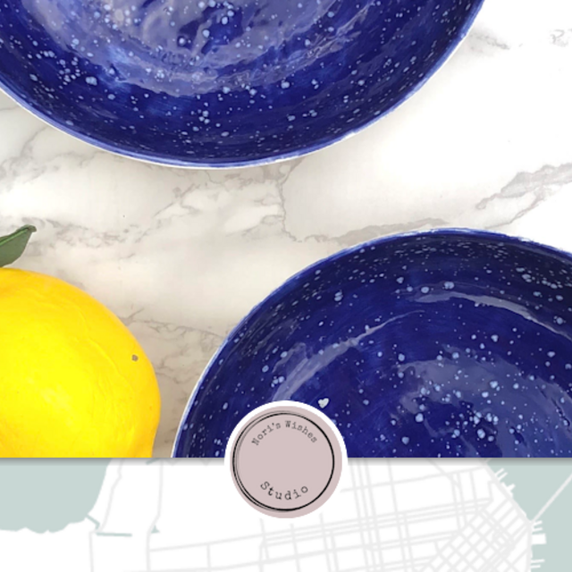 Blue and White Pasta Bowls - Ceramic Plates