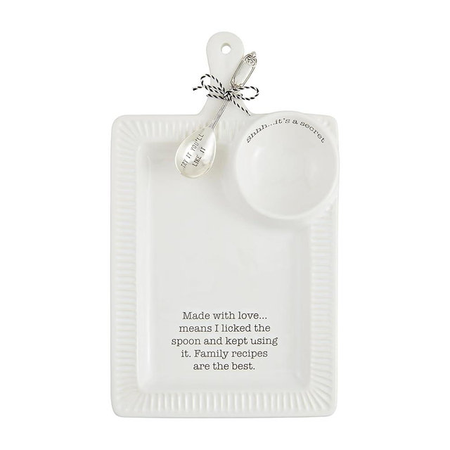 Mud Pie Family Recipe Chip N Dip; dish 15 1/4" x 9" | spoon 5 1/2"