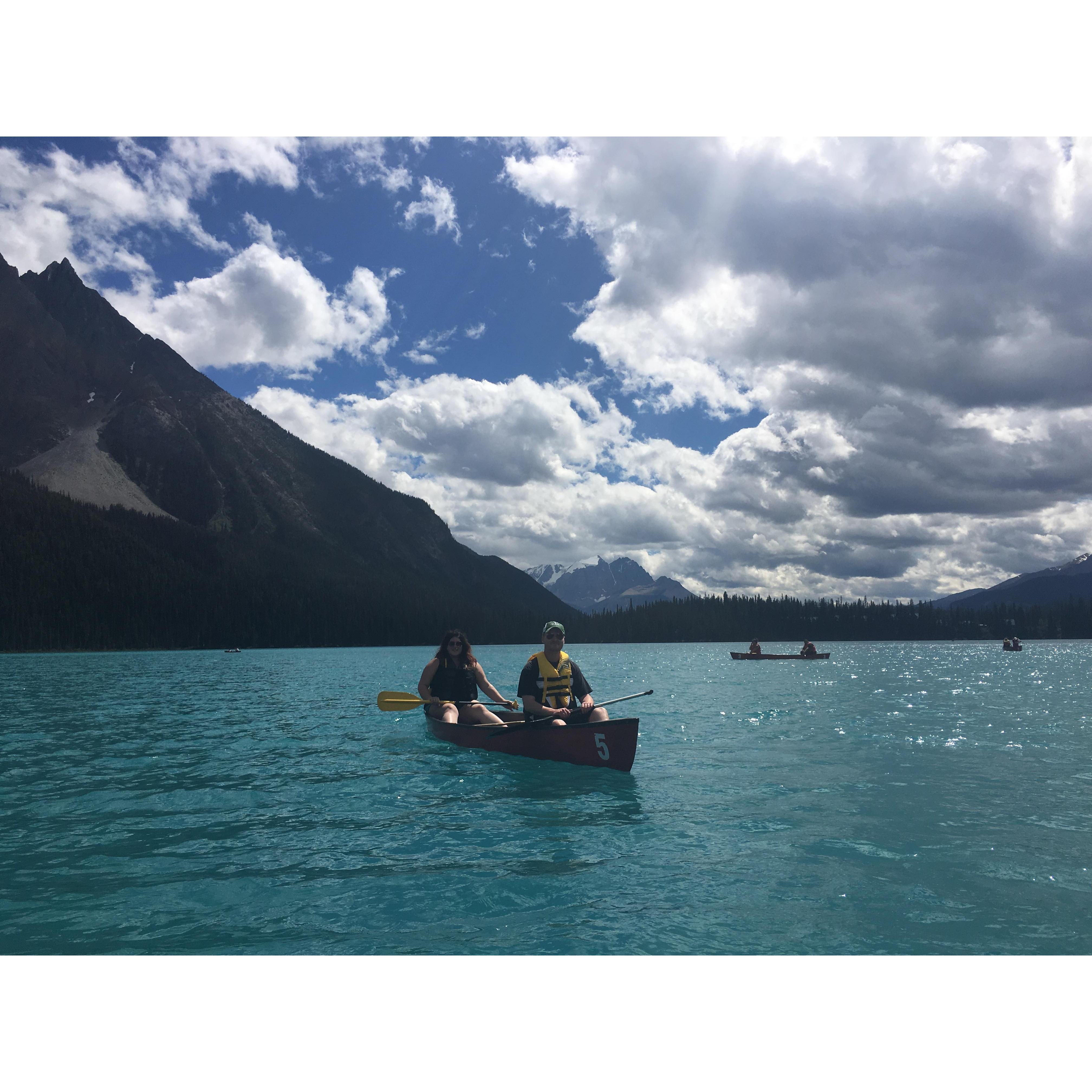 Canoeing on Emerald Lake