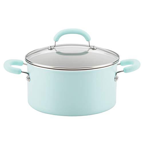 Rachael Ray 12165 Create Delicious Nonstick Stock Pot/Stockpot with Lid - 6 Quart, Blue