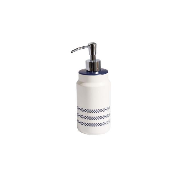 Peri Home Panama Stripe Lotion Pump Dispenser in Navy