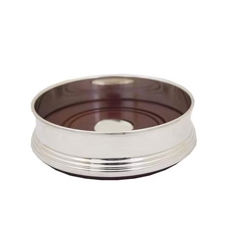 Scully & Scully Sterling Silver Mahogany Plain Wine Coasters