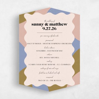 Blue Diamond Wedding Program - Allegria