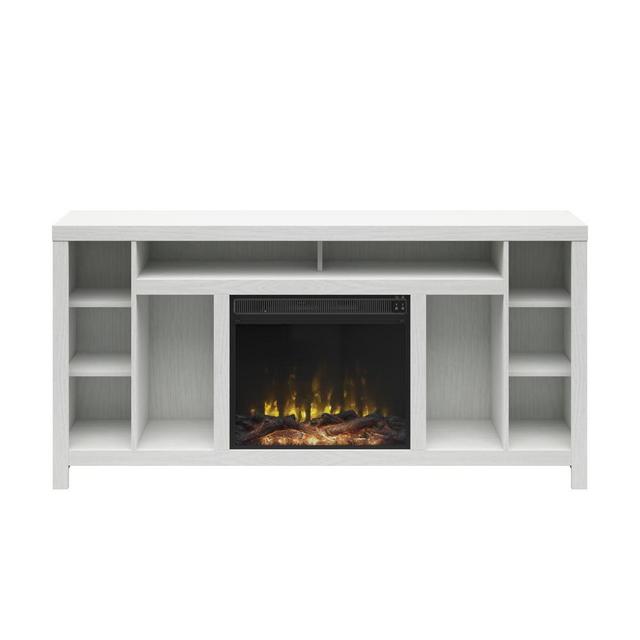 68 in. Freestanding Electric Fireplace TV Stand in White Fits TV's Up To 80 in.