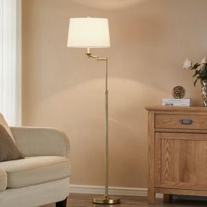 Aleinah 64.5'' Adjustable Height Swing Arm Floor Lamp - Gold