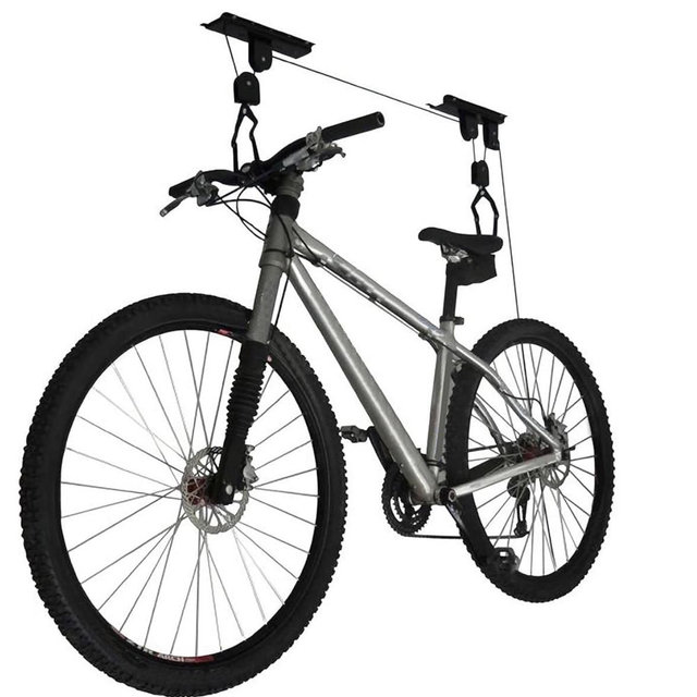 4 Pack Bike Hanger - Overhead Hoist Pulley System with 100lb Capacity for Bicycles or Ladders - Secure Garage Ceiling Storage by Rad Sportz