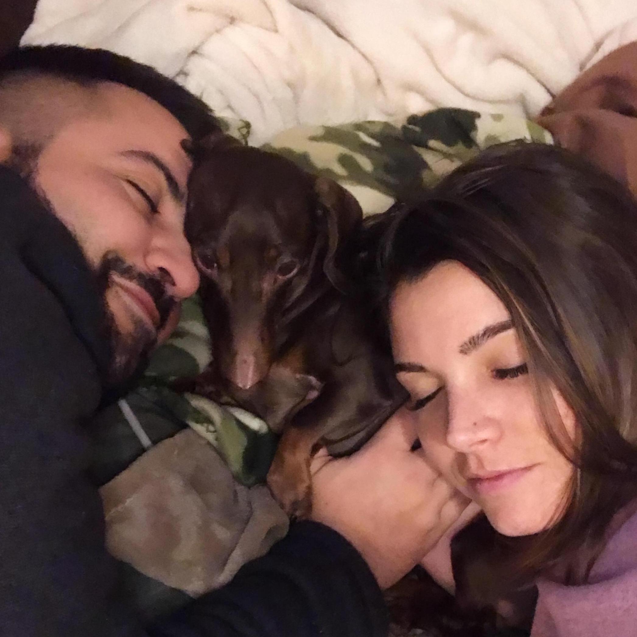 Family love after Lukas had back surgery, April 2019