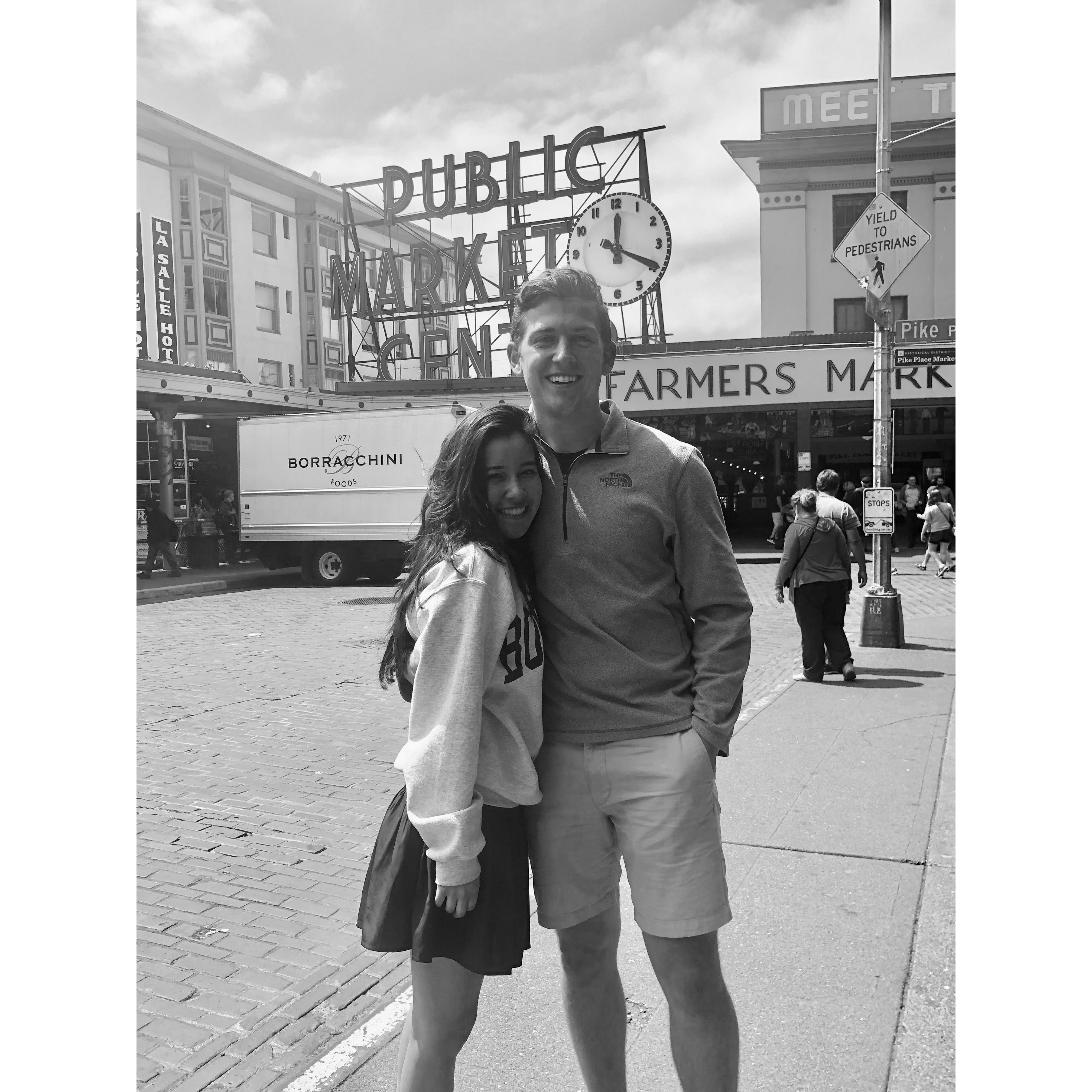 "Cat's first time in Seattle, Micah's hometown"