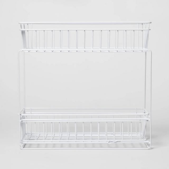 2 Tier Slide Out Storage Rack Slim White - Threshold™