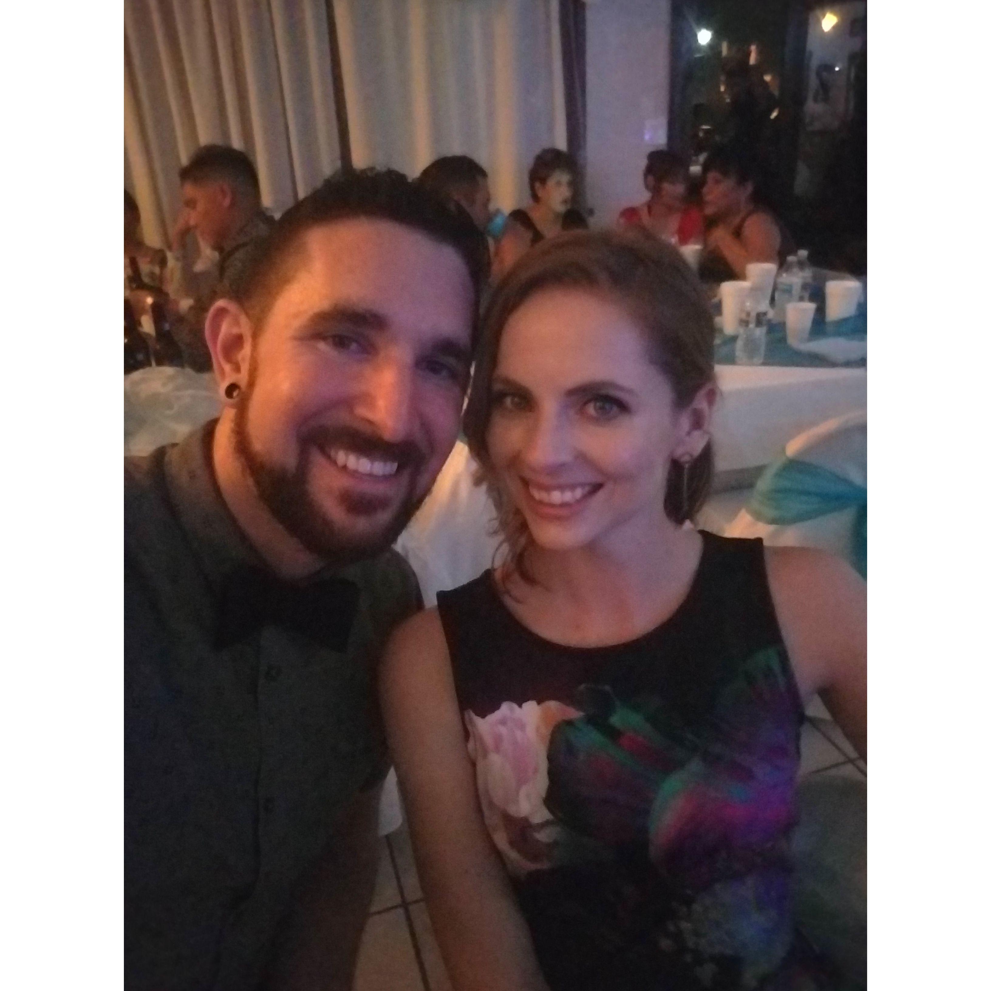 Hanging out at our friend Manny's daughter's quinceaƱera.