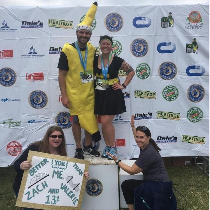 Zach's first half marathon, the Chattanooga 4 bridges race!  October 2016
