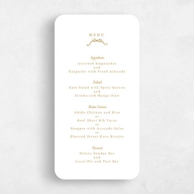 Rounded Wedding Menu - Camarine