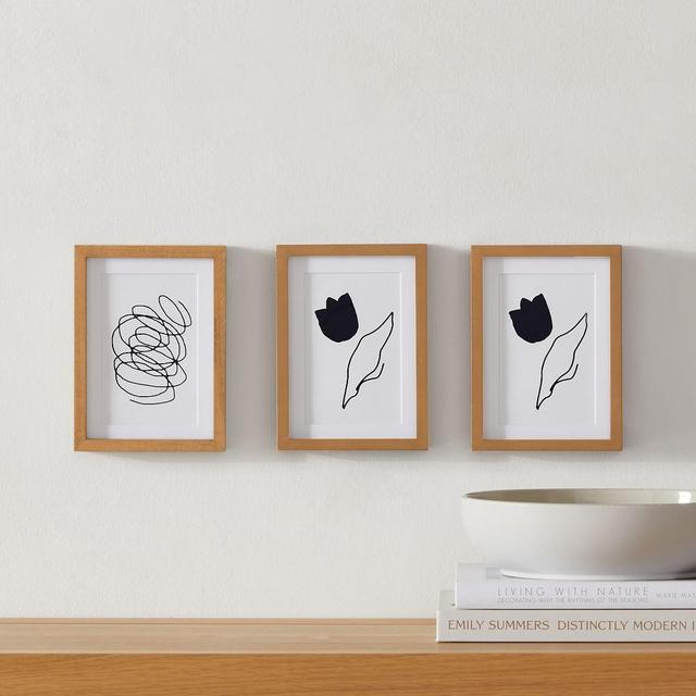 Wood Gallery Frames Rectangle, Wheat, 5X7 Set of 3