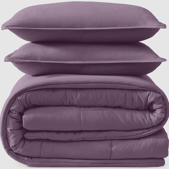 UGG Leonora Comforter Set with 2 Pillow Shams Lightweight Down Alternative Blanket Reversible Cozy Warm All Season Washable and Hypoallergenic Bedding Set, Full/Queen, Purple Shadow