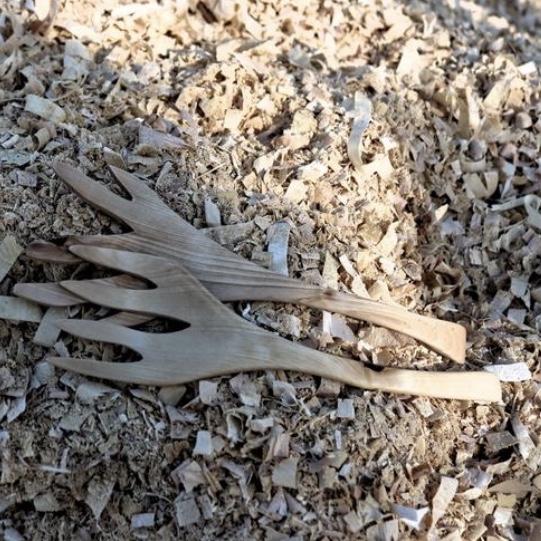 Birch Wood Salad Tongs