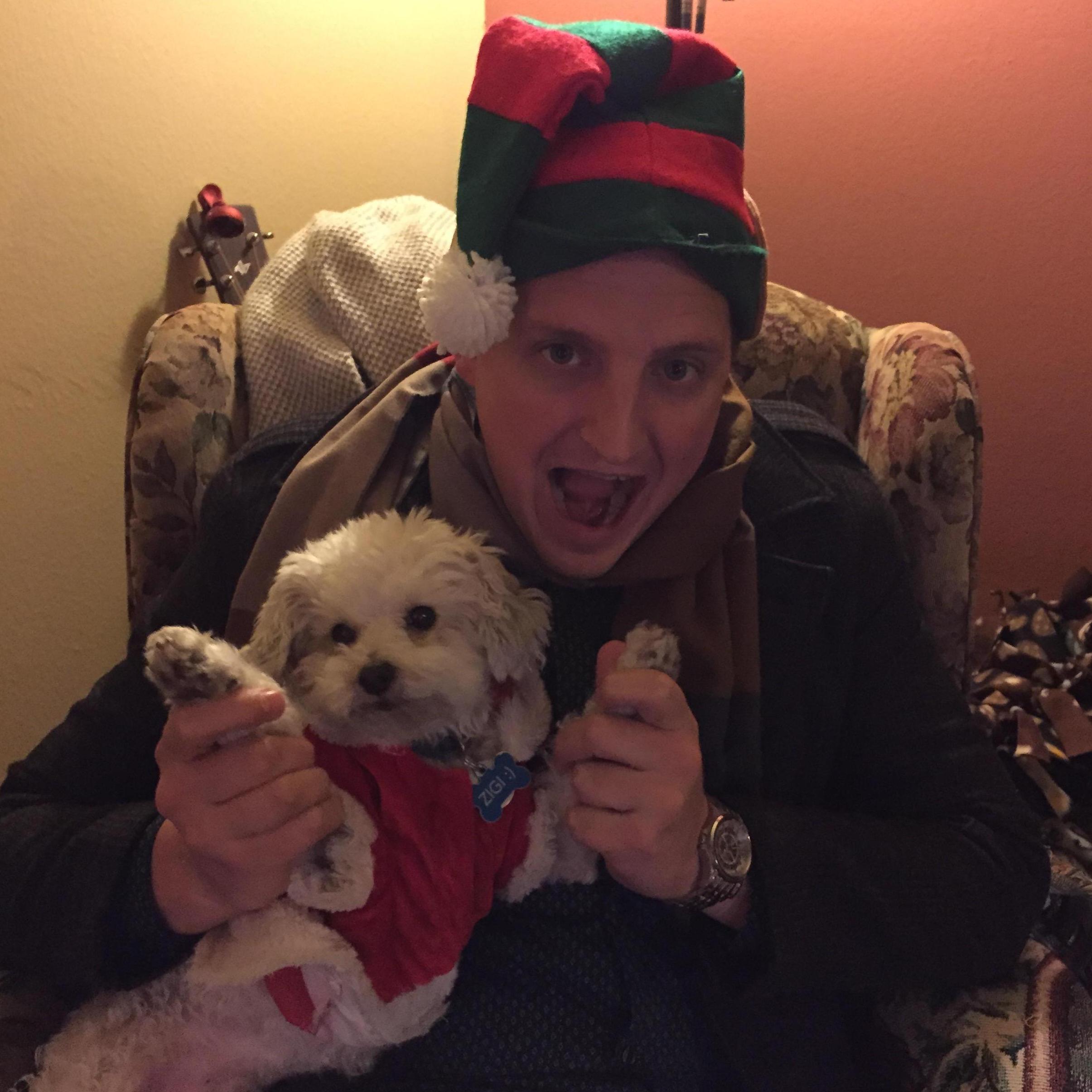 Little Santa and his big elf.