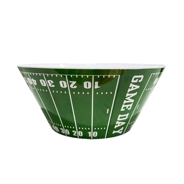 Sprinkles & Confetti Green Football Snack & Serving Bowl – Durable Melamine Dish for Game Day, Tailgating, Parties, and Everyday Use – Reusable & Perfect for Sports Events